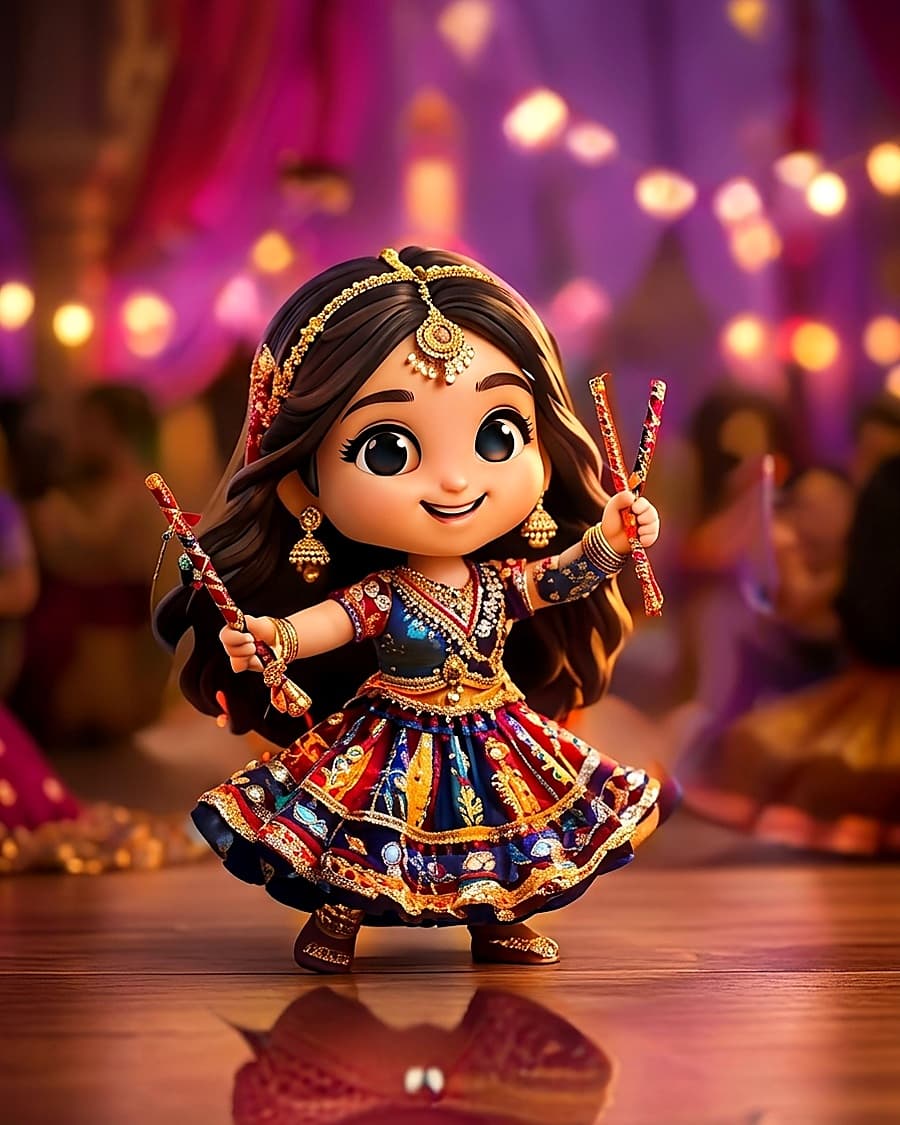Garba girl chibi collectible